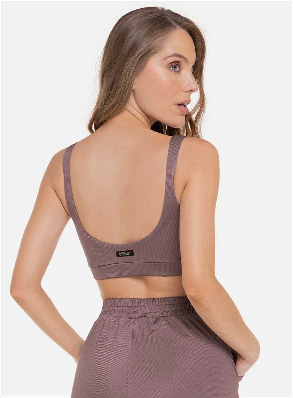 Top casual color mora leche para mujer, marca BABALÚ, referencia 112003, vista trasera. Compra al por mayor en babalu.com.co en COP.