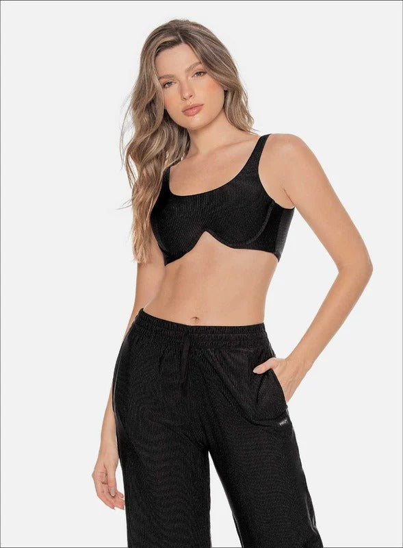 Top casual color negro, marca BABALÚ, referencia 110793, vista frontal. Compra al por mayor en babalu.com.co en COP.