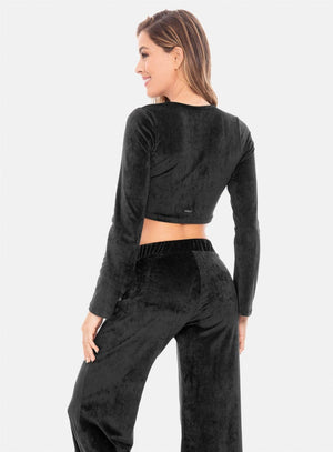 Top casual color negro para mujer, marca BABALÚ, referencia 106943, vista trasera. Compra al por mayor en babalu.com.co en COP.
