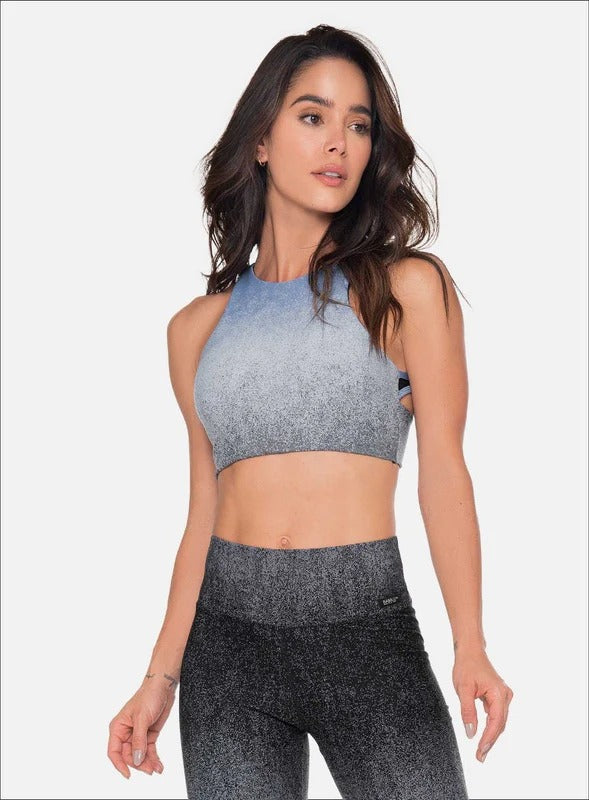 Top deportivo color azul para mujer, marca BABALÚ, referencia 111333, vista frontal. Compra al por mayor en babalu.com.co en COP.