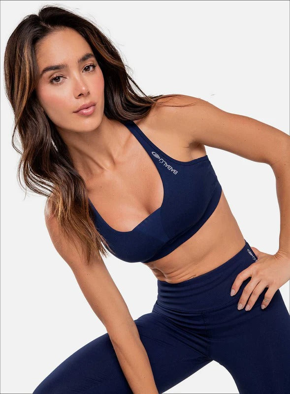 Top deportivo color azul para mujer, marca BABALÚ, referencia 32553, vista detalle. Compra al por mayor en babalu.com.co en COP.