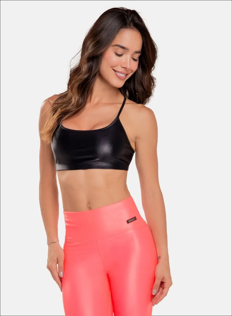 Top deportivo color azul para mujer, marca BABALÚ, referencia 90523, vista frontal. Compra al por mayor en babalu.com.co en COP.