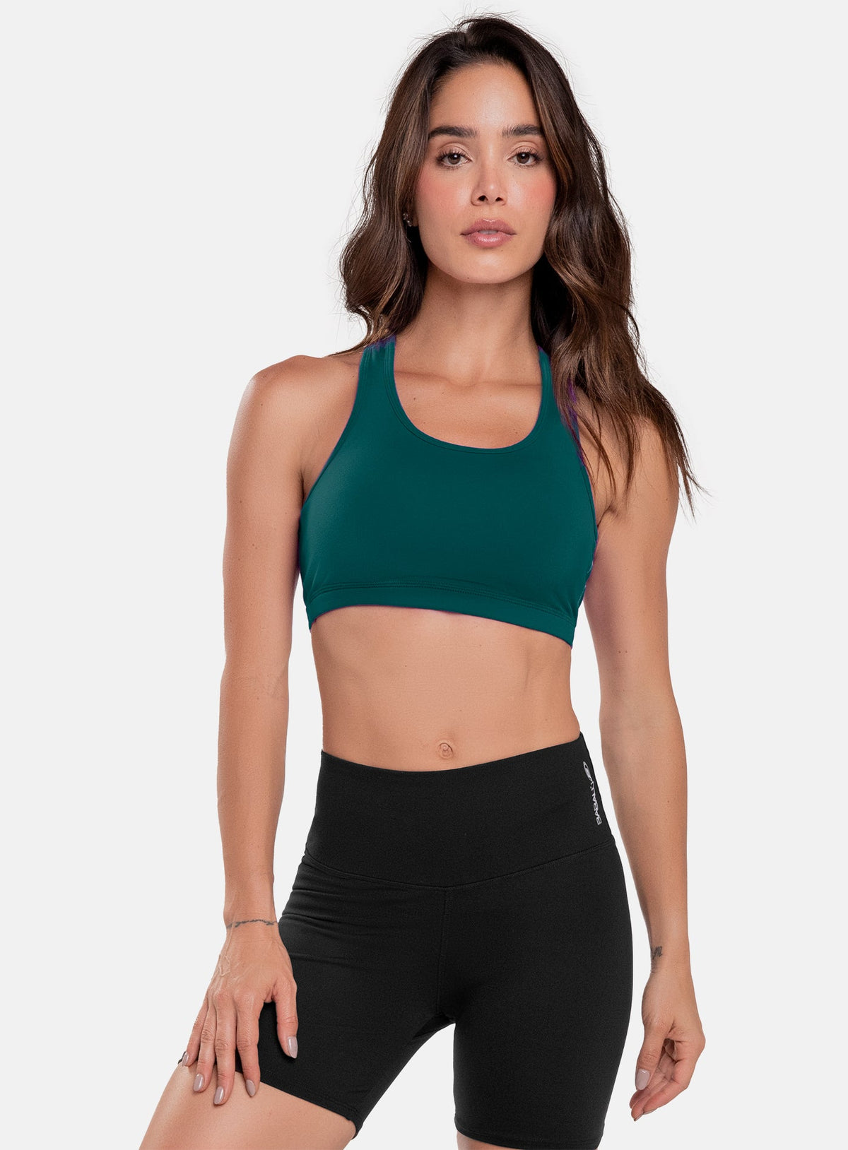 Top deportivo color azul para mujer, marca BABALÚ, referencia 97293, vista frontal. Compra al por mayor en babalu.com.co en COP.