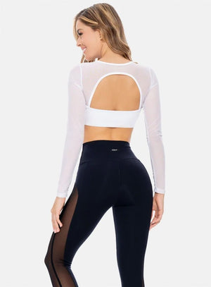 Top deportivo color blanco para mujer, marca BABALÚ, referencia 106283, vista trasera. Compra al por mayor en babalu.com.co en COP.