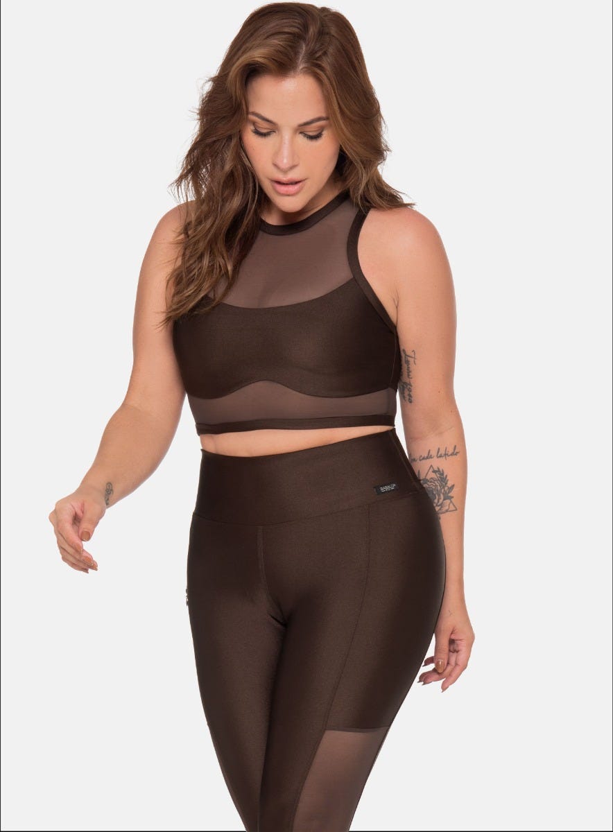 Top deportivo color cafe, marca BABALÚ, referencia 110773, vista frontal. Compra al por mayor en babalu.com.co en COP.