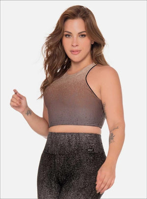 Top deportivo color cafe para mujer, marca BABALÚ, referencia 111333, vista frontal. Compra al por mayor en babalu.com.co en COP.