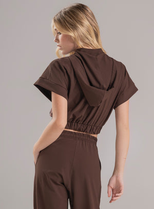 Top deportivo color cafe para mujer, marca BABALÚ, referencia 112473, vista trasera. Compra al por mayor en babalu.com.co en COP.