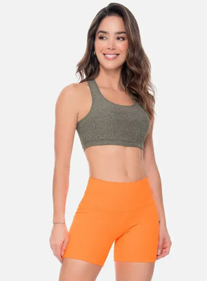 Top deportivo color gris para mujer, marca BABALÚ, referencia 30053, vista frontal. Compra al por mayor en babalu.com.co en COP.