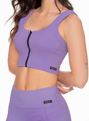 Top deportivo color lila baby para mujer, marca BABALÚ, referencia 108173, vista frontal. Compra al por mayor en babalu.com.co en COP.