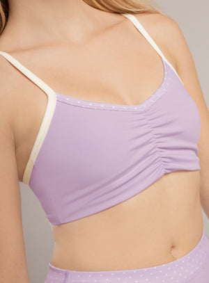 Top deportivo color lila baby para mujer, marca BABALÚ, referencia 115823, vista frontal. Compra al por mayor en babalu.com.co en COP.