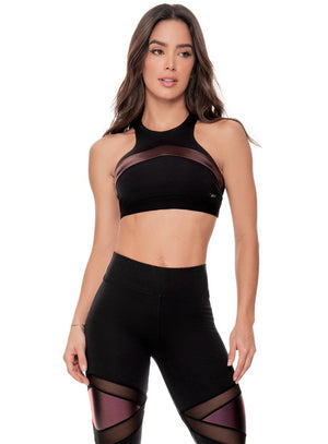 Top deportivo color morado para mujer, marca BABALÚ, referencia 101203, vista frontal. Compra al por mayor en babalu.com.co en COP.