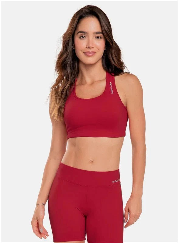 Top deportivo color morado para mujer, marca BABALÚ, referencia 30053, vista frontal. Compra al por mayor en babalu.com.co en COP.