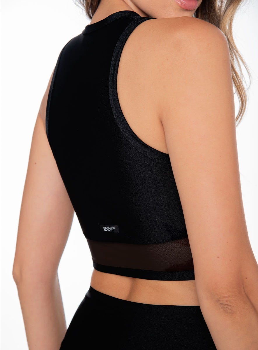 Top deportivo color negro, marca BABALÚ, referencia 110773, vista detalle. Compra al por mayor en babalu.com.co en COP.