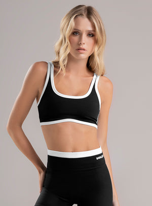 Top deportivo color negro, marca BABALÚ, referencia 113173, vista frontal. Compra al por mayor en babalu.com.co en COP.