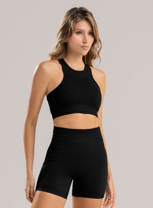 Top deportivo color negro, marca BABALÚ, referencia 114613, vista frontal. Compra al por mayor en babalu.com.co en COP.
