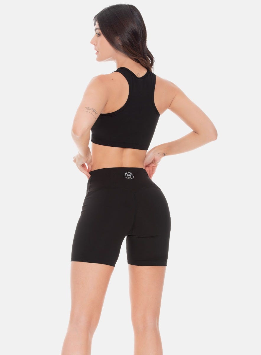 Top deportivo color negro para mujer, marca BABALÚ, referencia 108813, vista trasera. Compra al por mayor en babalu.com.co en COP.