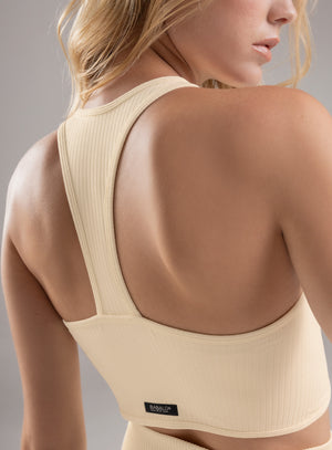 Top deportivo color negro para mujer, marca BABALÚ, referencia 110703, vista trasera. Compra al por mayor en babalu.com.co en COP.