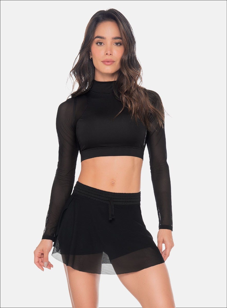 Top deportivo color negro para mujer, marca BABALÚ, referencia 111033, vista frontal. Compra al por mayor en babalu.com.co en COP.