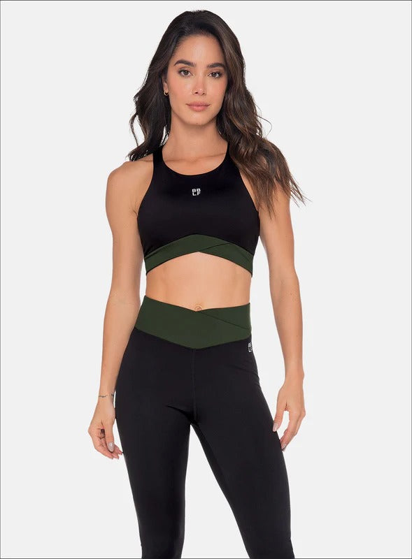 Top deportivo color negro para mujer, marca BABALÚ, referencia 111153, vista frontal. Compra al por mayor en babalu.com.co en COP.