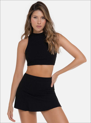 Top deportivo color negro para mujer, marca BABALÚ, referencia 111673, vista frontal. Compra al por mayor en babalu.com.co en COP.