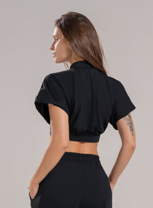 Top deportivo color negro para mujer, marca BABALÚ, referencia 112263, vista trasera. Compra al por mayor en babalu.com.co en COP.