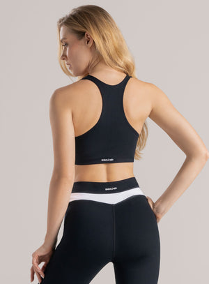 Top deportivo color negro para mujer, marca BABALÚ, referencia 114133, vista trasera. Compra al por mayor en babalu.com.co en COP.