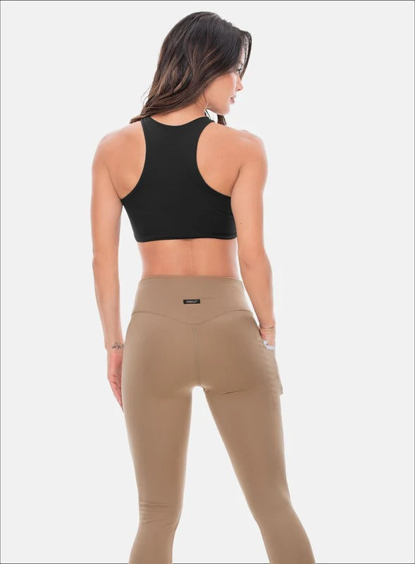 Top deportivo color negro para mujer, marca BABALÚ, referencia 95763, vista trasera. Compra al por mayor en babalu.com.co en COP.