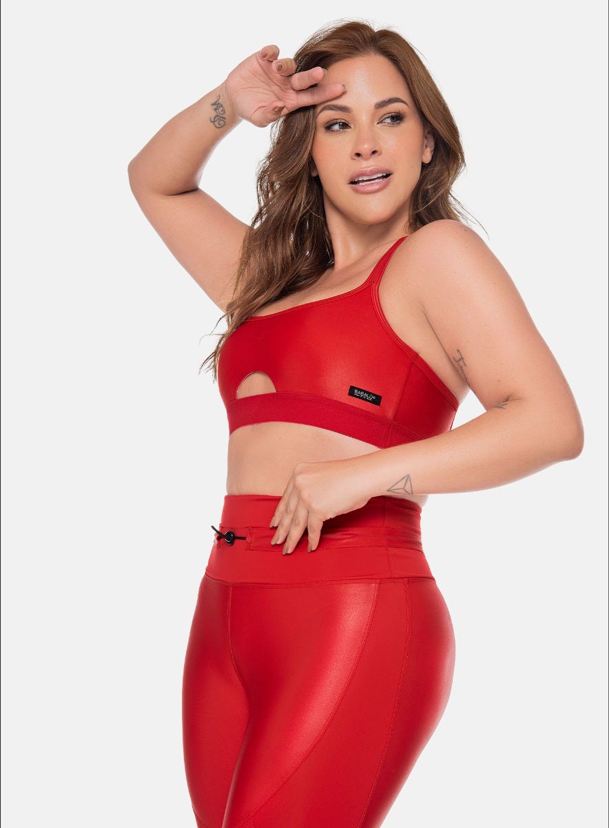 Top deportivo color rojo para mujer, marca BABALÚ, referencia 111133, vista frontal. Compra al por mayor en babalu.com.co en COP.