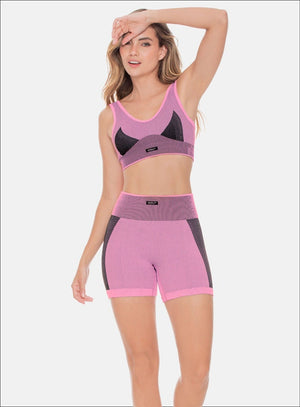 Top deportivo color rosado para mujer, marca BABALÚ, referencia 108873, vista frontal. Compra al por mayor en babalu.com.co en COP.