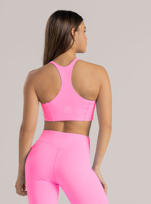 Top deportivo color rosado para mujer, marca BABALÚ, referencia 113273, vista trasera. Compra al por mayor en babalu.com.co en COP.