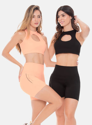 Top deportivo color verde para mujer, marca BABALÚ, referencia 108813, vista frontal. Compra al por mayor en babalu.com.co en COP.