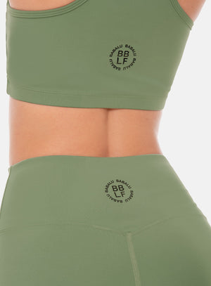 Top deportivo color verde para mujer, marca BABALÚ, referencia 108813, vista trasera. Compra al por mayor en babalu.com.co en COP.