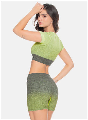 Top deportivo color verde para mujer, marca BABALÚ, referencia 109273, vista lateral. Compra al por mayor en babalu.com.co en COP.