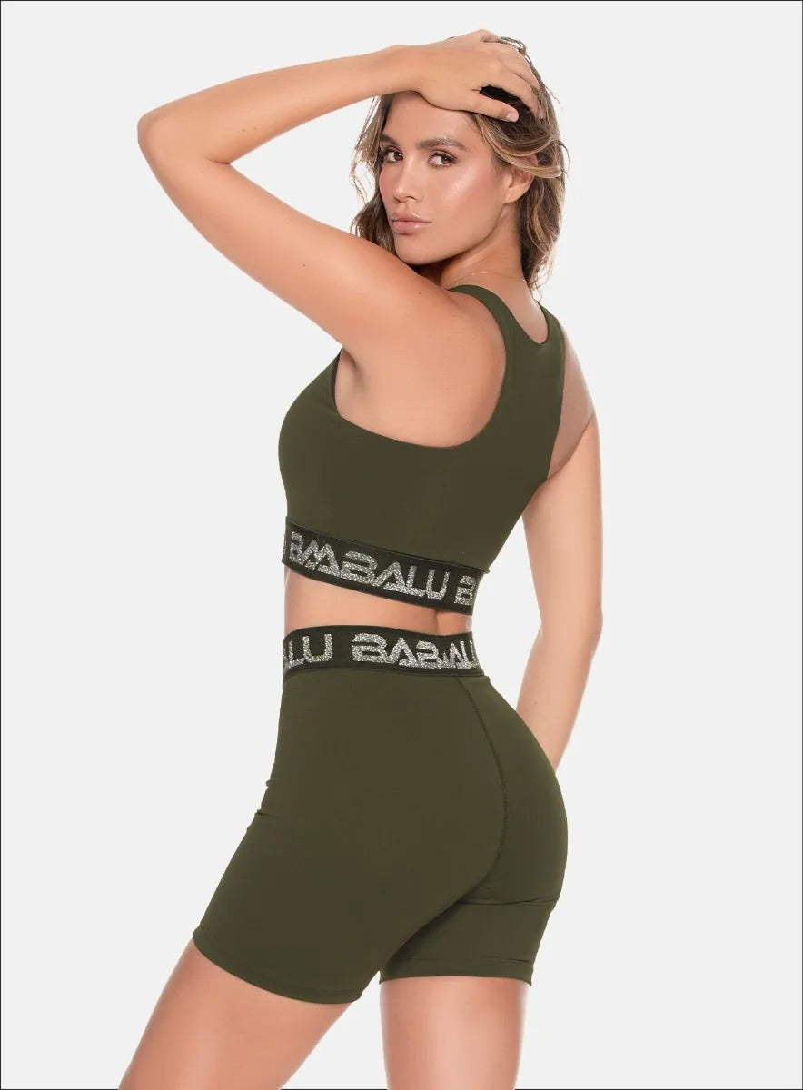 Top deportivo color verde para mujer, marca BABALÚ, referencia 110243, vista detalle. Compra al por mayor en babalu.com.co en COP.