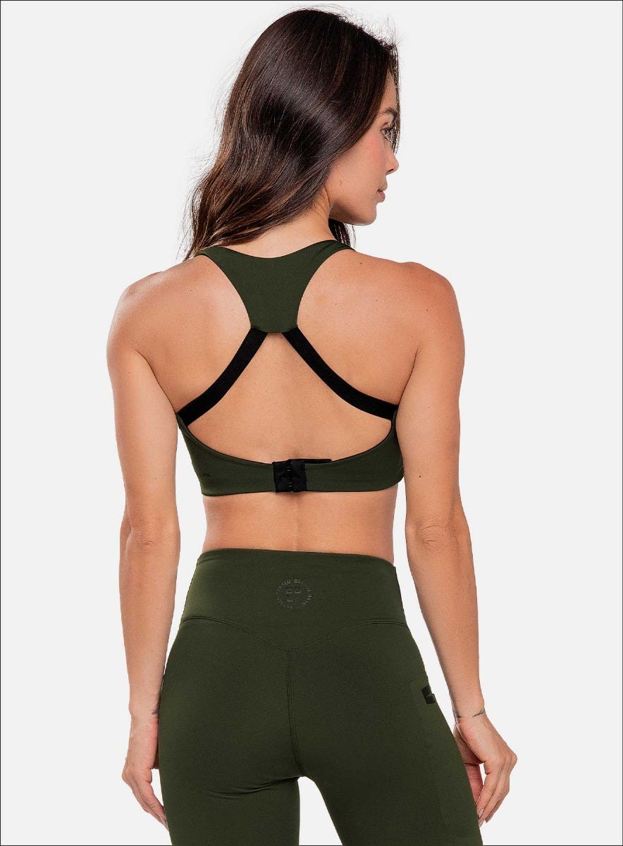 Top deportivo color verde para mujer, marca BABALÚ, referencia 111073, vista trasera. Compra al por mayor en babalu.com.co en COP.