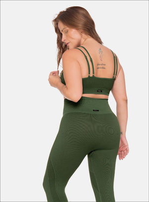 Top deportivo color verde para mujer, marca BABALÚ, referencia 111803, vista trasera. Compra al por mayor en babalu.com.co en COP.