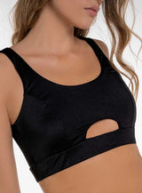 Top casual con escote pronunciado en espalda tela rib