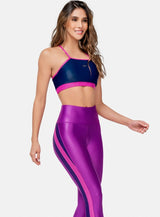 TOP DEPORTIVO MUJER TELA APARIENCIA CUERO CON ELÁSTICO INTERNO TALLA S - M