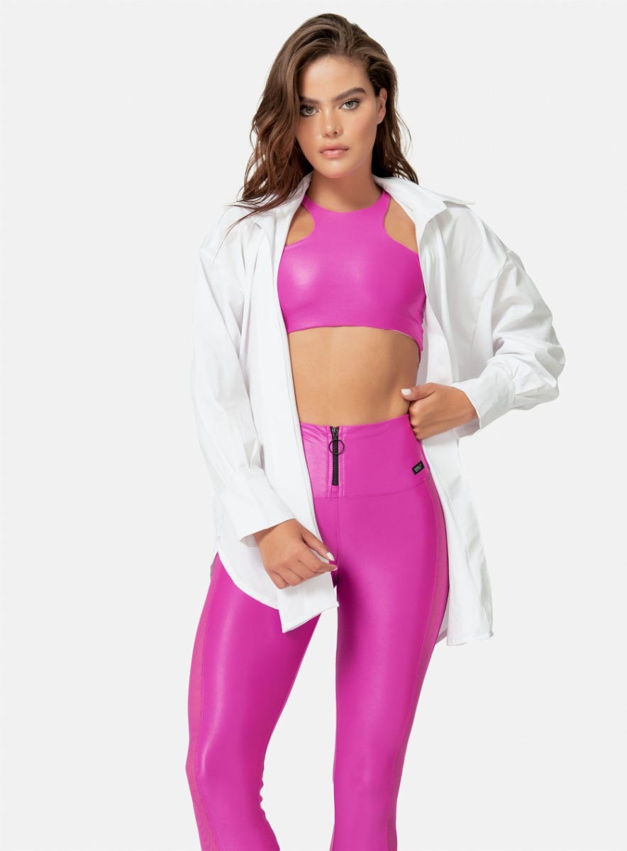 TOP DEPORTIVO MUJER  TELA APARIENCIA CUERO TALLA S - M