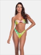 VESTIDO DE BAÑO DOS PIEZAS CON SUBLIMADO DECORATIVO Y PIEDRAS DECORATIVAS