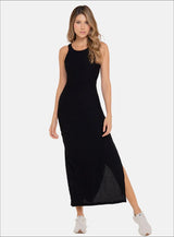 Vestido casual con abertura en costado, tejido de punto