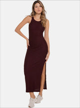 Vestido casual con abertura en costado, tejido de punto