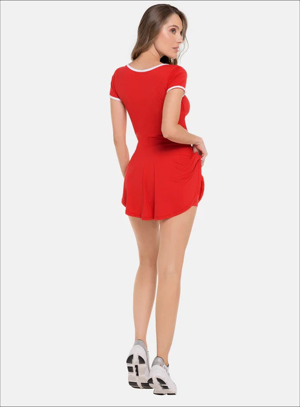 Vestido deportivo color negro para mujer, marca BABALÚ, referencia 112083, vista trasera. Compra al por mayor en babalu.com.co en COP.